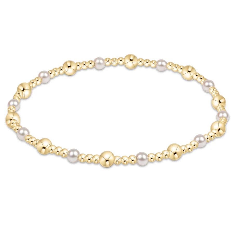 Enewton Classic Gold Sincerity Pattern 4mm Bead Bracelet with Pearls - Juli's Wearable Art