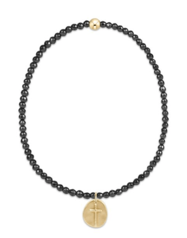 Enewton Faceted Hematite 2mm Bead Bracelet - Inspire Small Gold Charm - Juli's Wearable Art