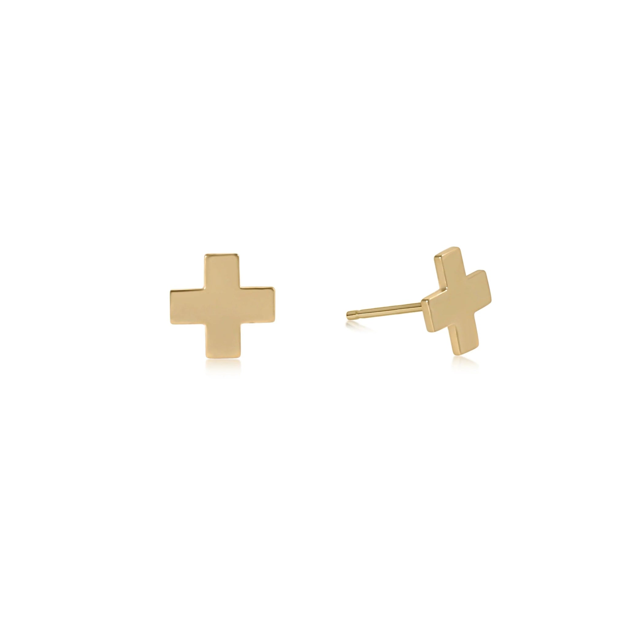 enewton Signature Cross Gold Studs - Juli's Wearable Art