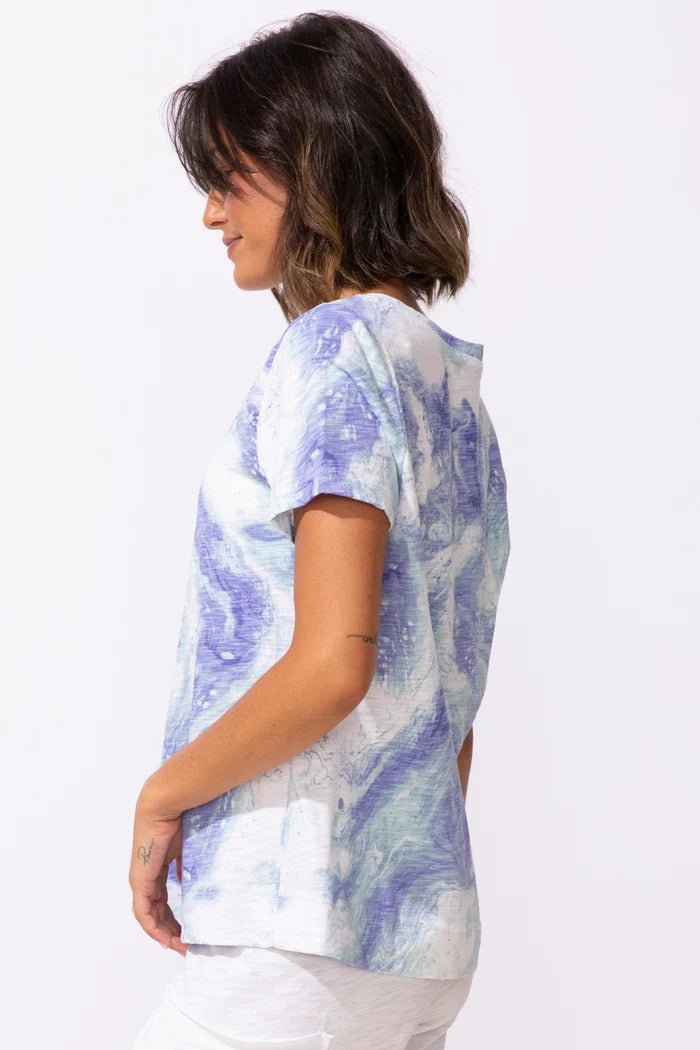 Escape by Habitat Peruvian Cotton Ocean Marble Tee | Baja Blue - Juli's Wearable Art