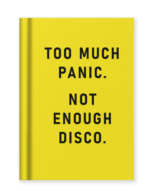 Fabric Hardback Notebook | Too Much Panic, Not Enough Disco - Juli's Wearable Art