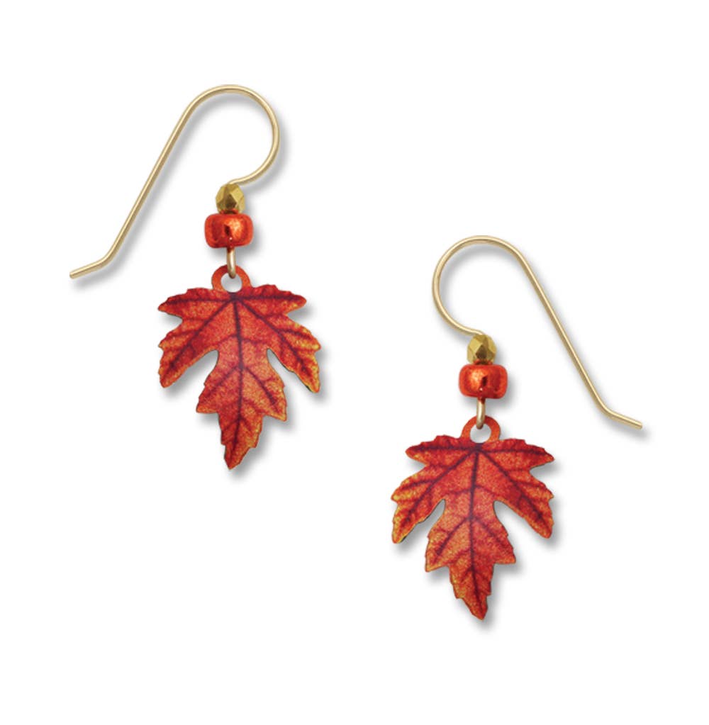 Fall Colorful Maple Leaf Dangle Earrings - Juli's Wearable Art
