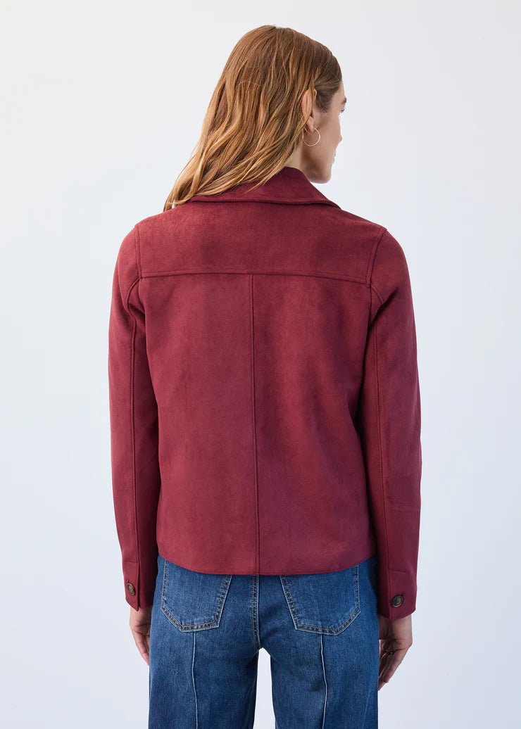 FDJ Faux Suede Colar Jacket, Burgundy - Juli's Wearable Art