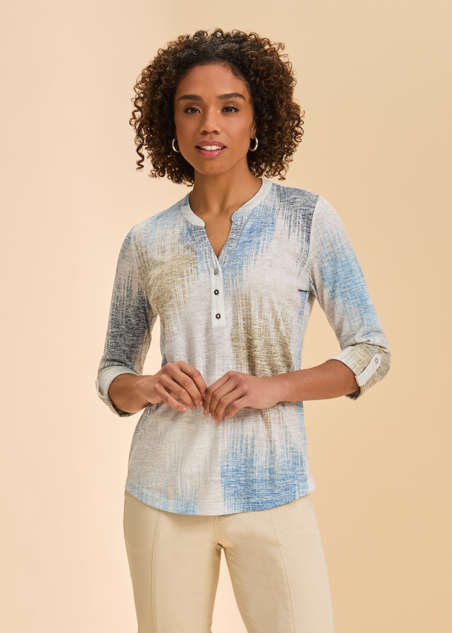 FDJ Henley Top | Neutral - Juli's Wearable Art