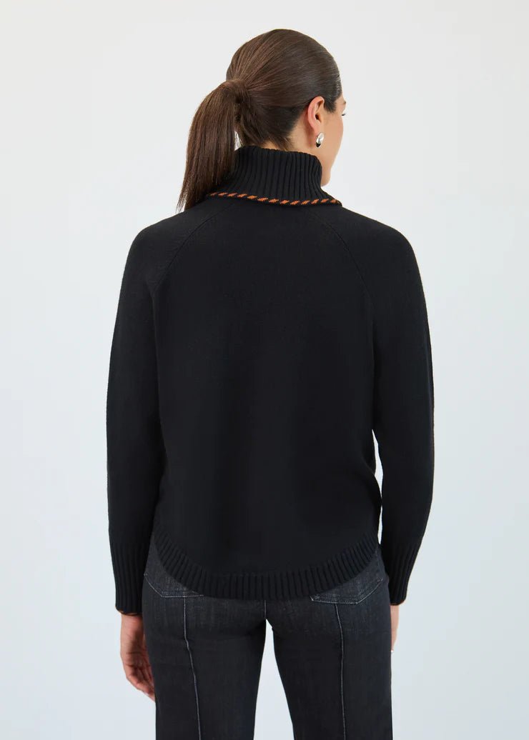 FDJ Long - Sleeve Cowl Neck Sweater, Black - Juli's Wearable Art