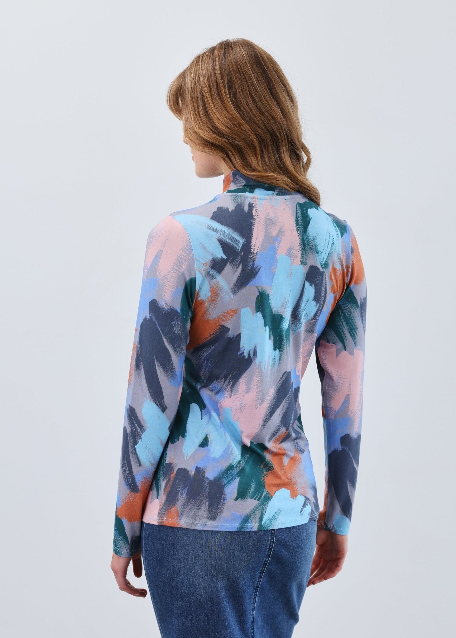 FDJ Long Sleeve Mock Neck Top - Juli's Wearable Art