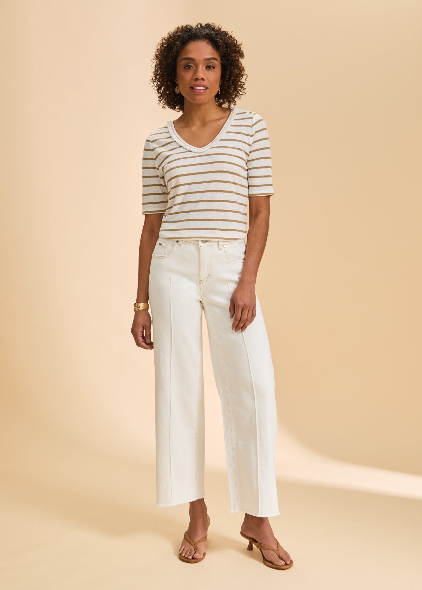 FDJ Olivia Wide Ankle Jeans | Ivory - Juli's Wearable Art