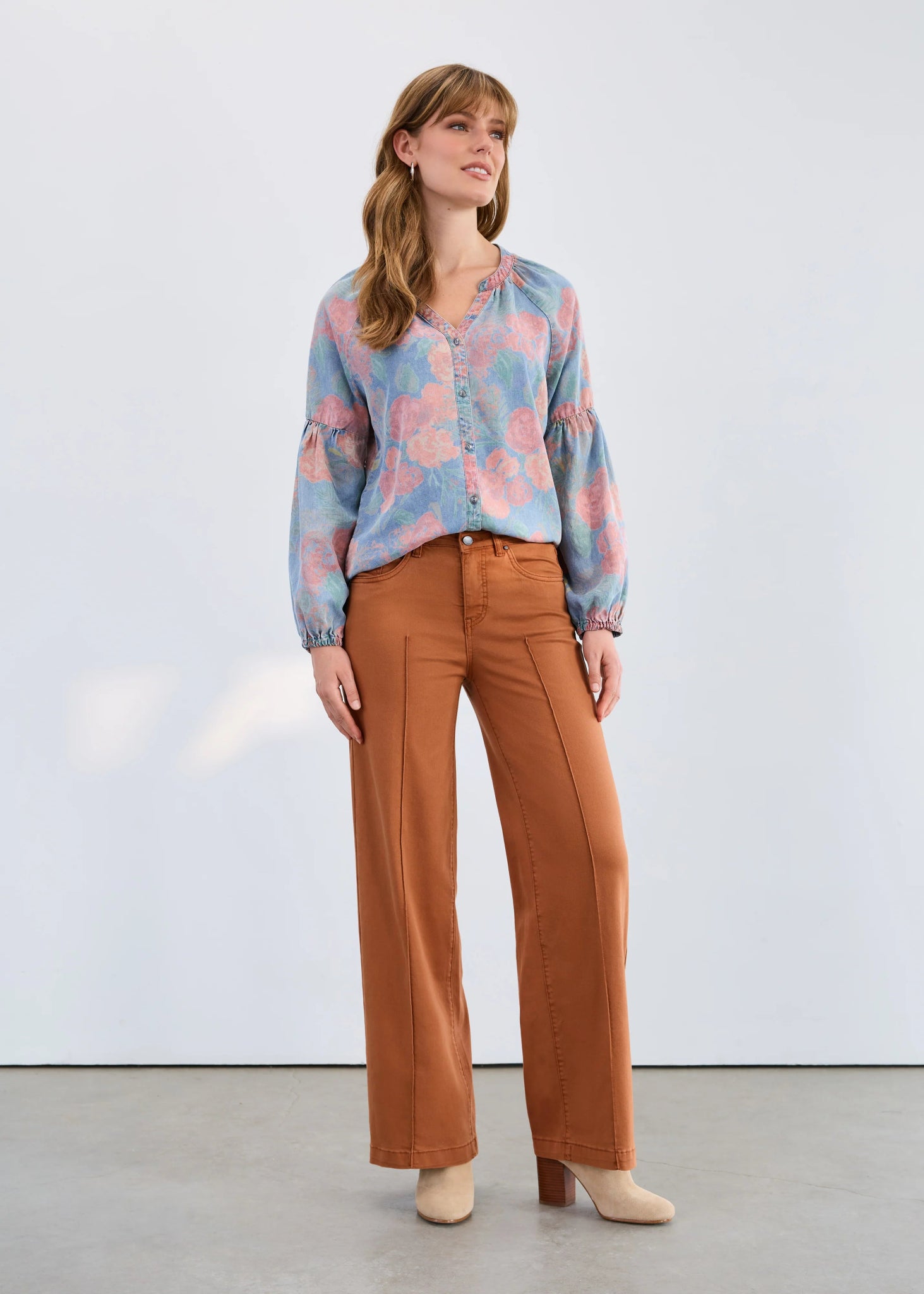 FDJ Olivia Wide Leg Denim, Bronze - Juli's Wearable Art