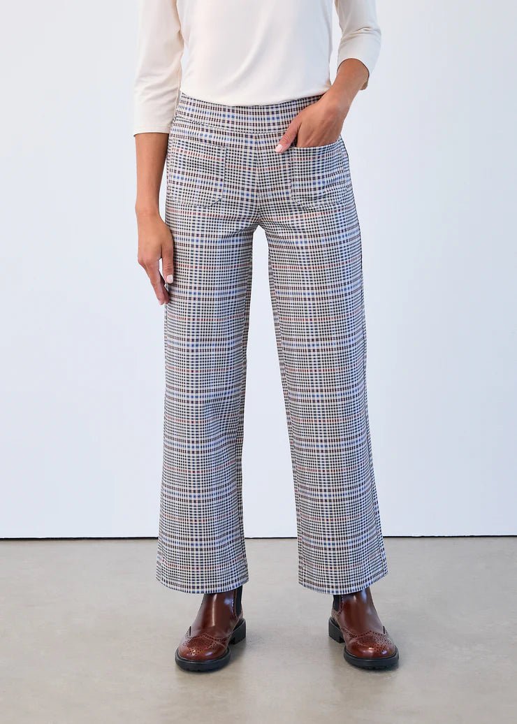FDJ Pull - On Wide Ankle Pants, Abbey Plaid - Juli's Wearable Art