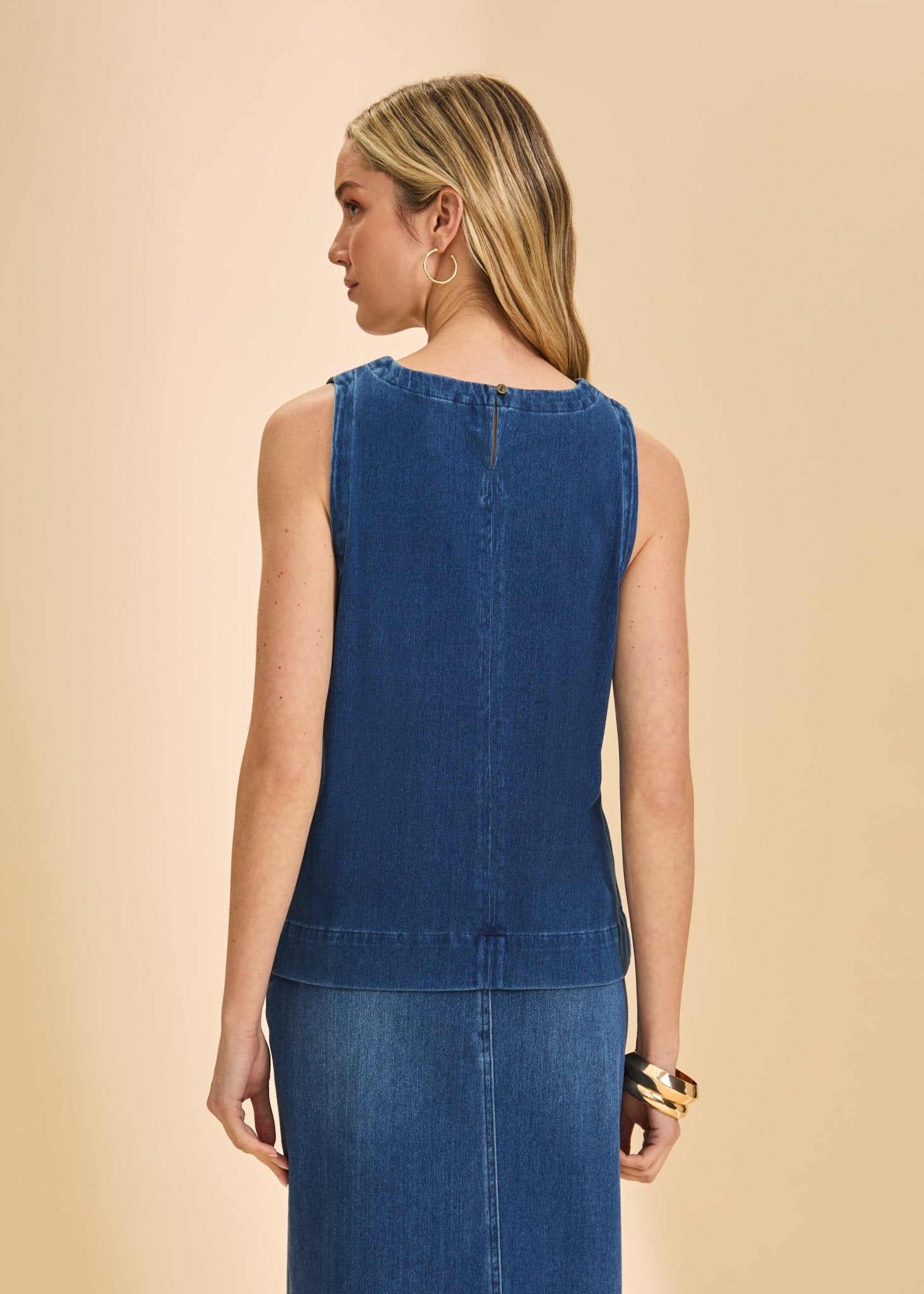 FDJ Sleeveless Top | Blue Denim - Juli's Wearable Art