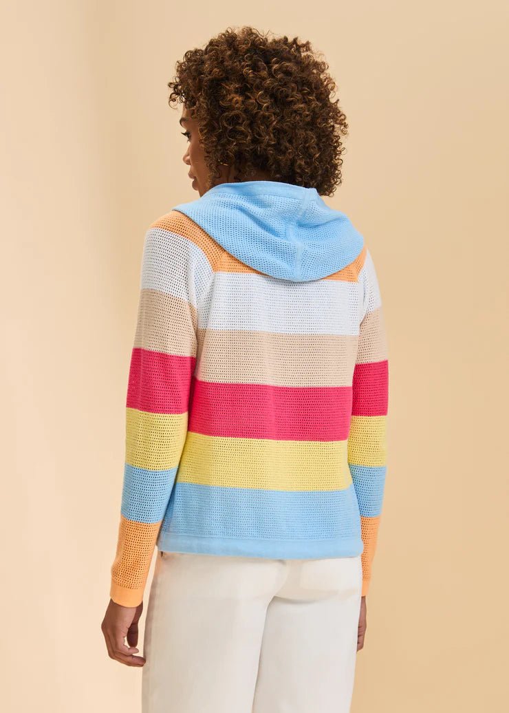 FDJ Striped Hooded Cardigan | Spritz Stripes - Juli's Wearable Art