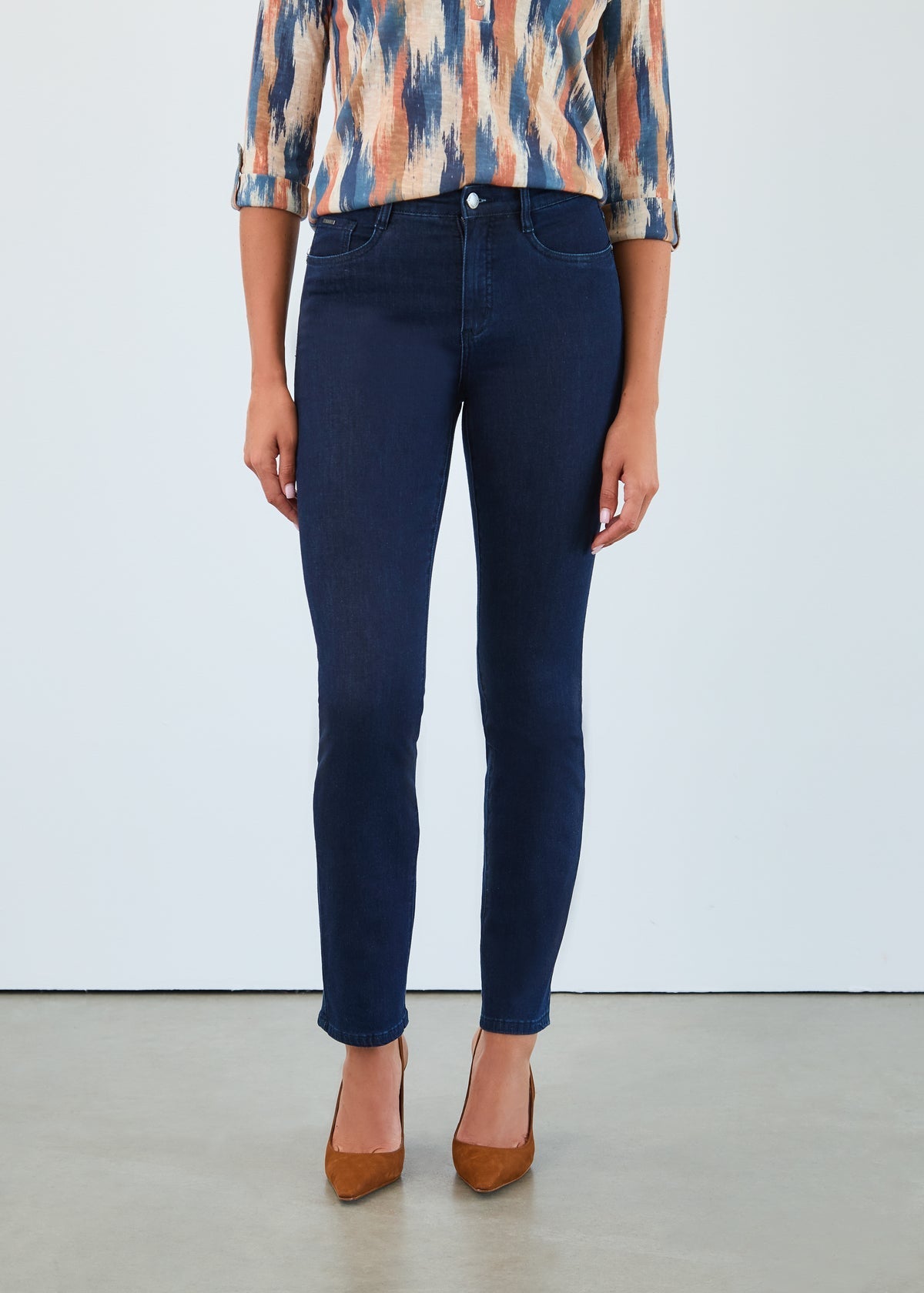 FDJ - Dark Blue Suzanne Higher Rise Straight Ankle Jeans main image 1