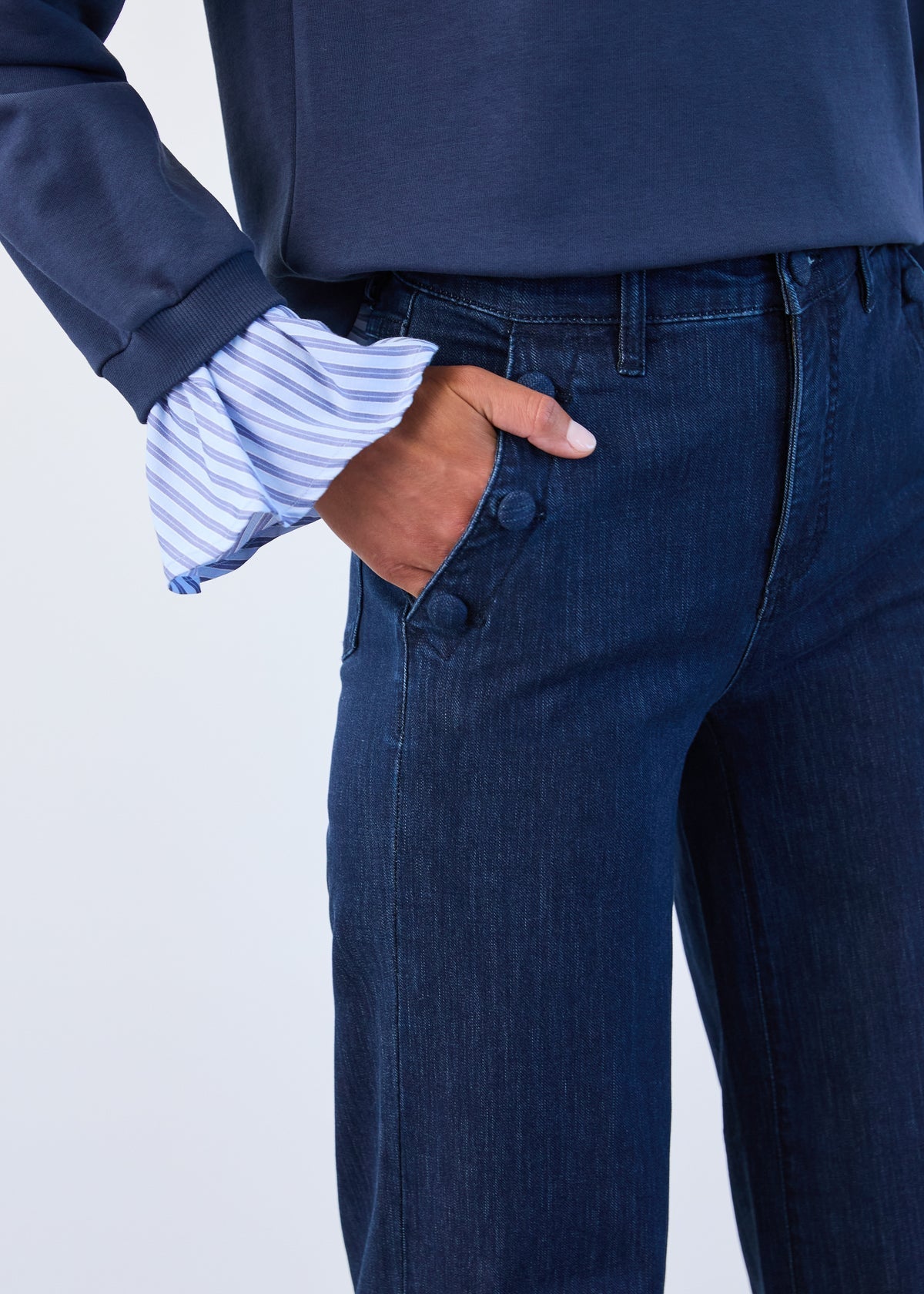 FDJ Suzanne Wide Leg Trouser - Dark Blue - Juli's Wearable Art