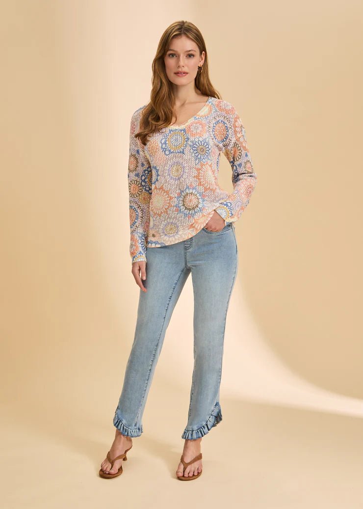 FDJ V - Neck Printed Sweater | Dream Catcher - Juli's Wearable Art