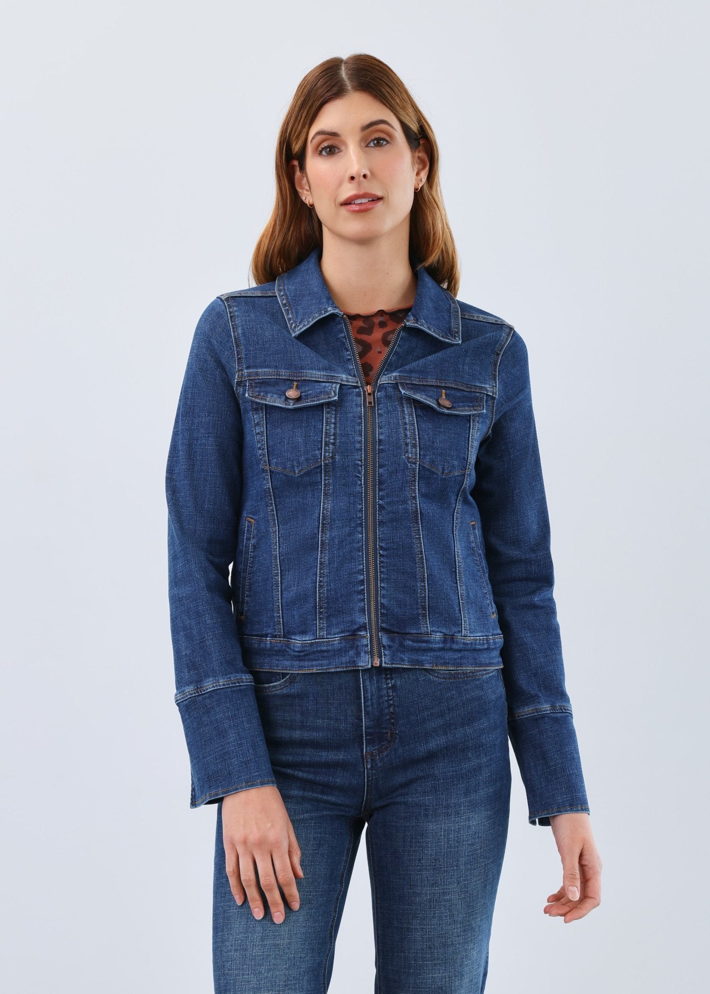 FDJ Zip Front Denim Jacket - Juli's Wearable Art