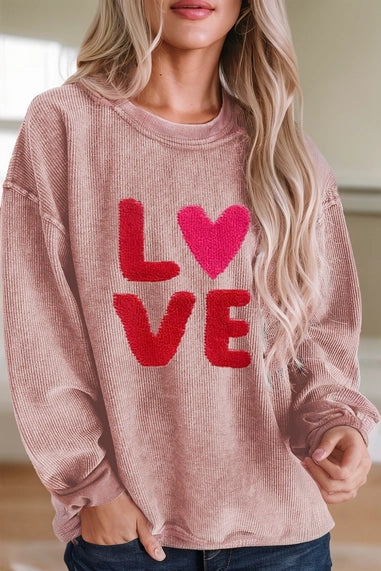 Pink Love Sweater good Sweatshirt