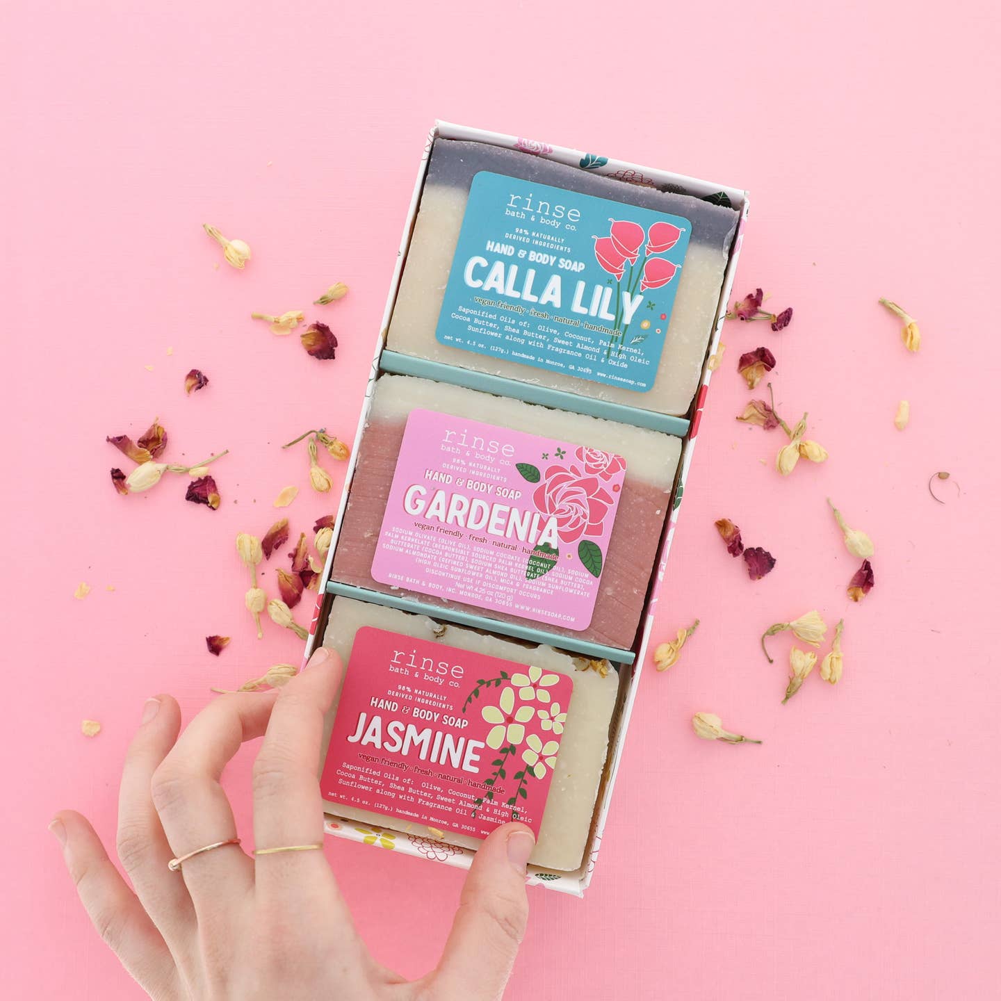 Flower Box Soap | 3 Bars | Natural Bar Soap Gift Set - Juli's Wearable Art