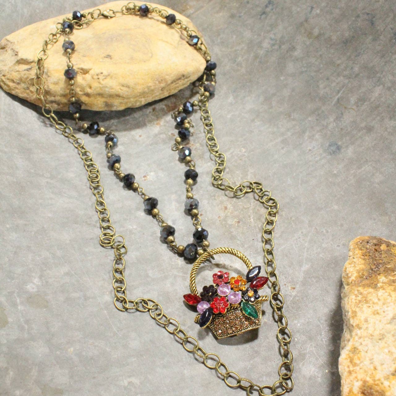 Flower Pickin' Layered Pendant Necklace - Juli's Wearable Art