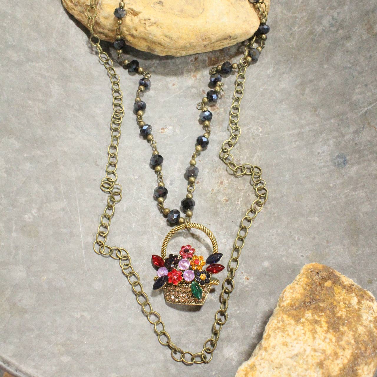 Flower Pickin' Layered Pendant Necklace - Juli's Wearable Art