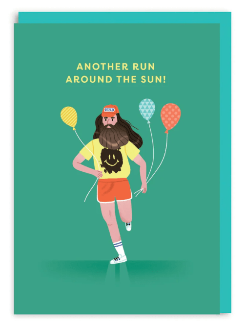 Forrest Gump Run Around The Sun Birthday Card - Juli's Wearable Art