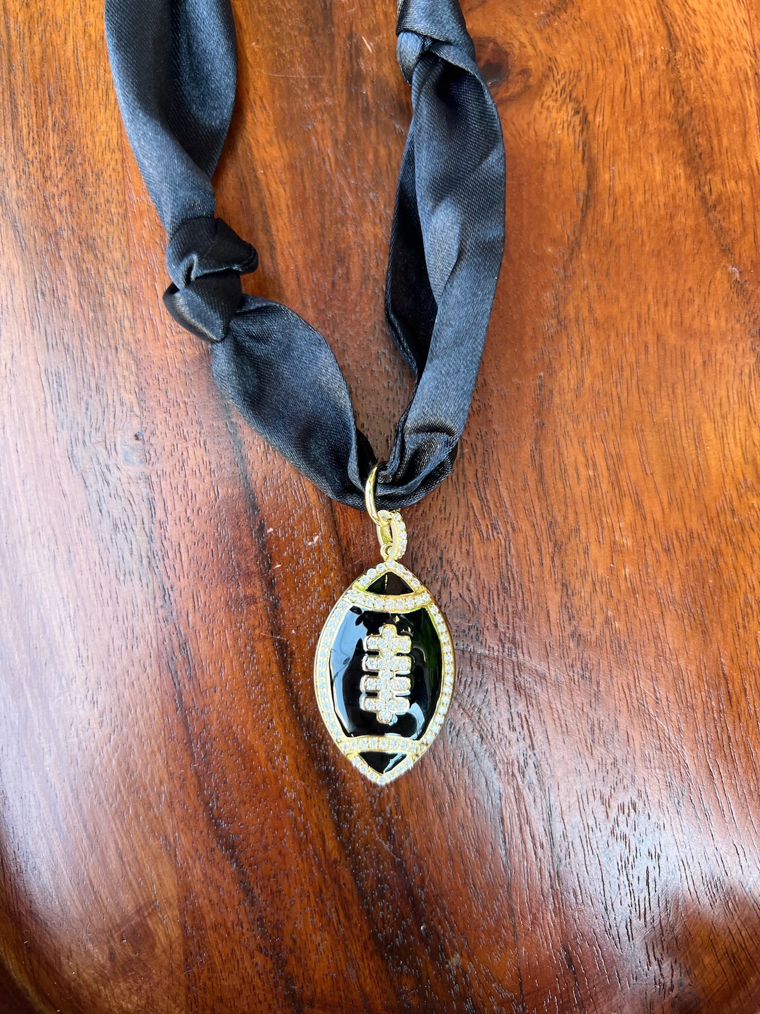 Game Day Scarf Necklaces with Football Charms - Juli's Wearable Art