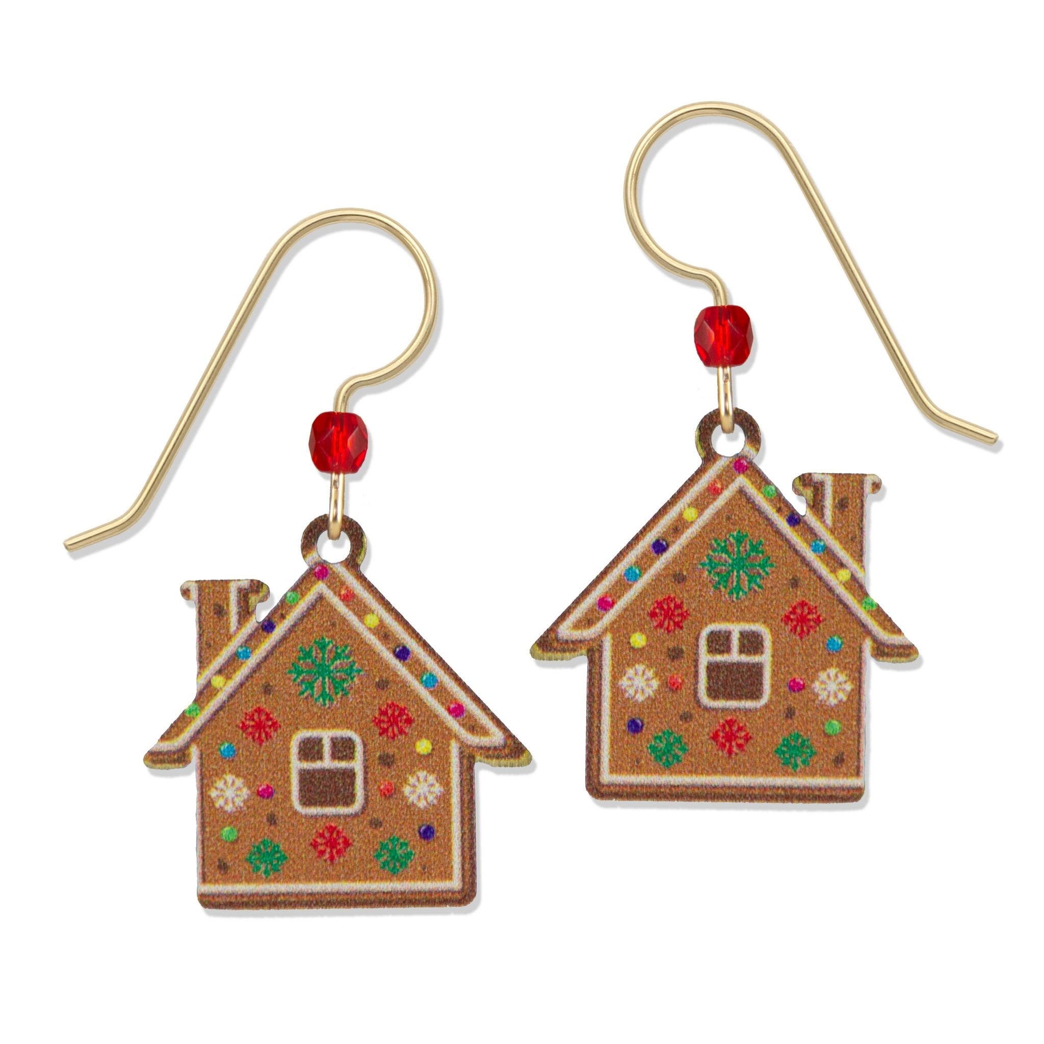 Gingerbread House Earrings - Juli's Wearable Art