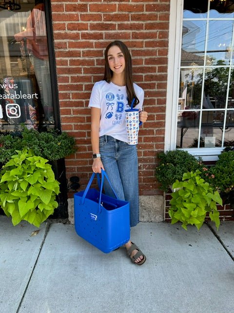 Go Blue! Bedford High School Ladies T-Shirt - Juli's Wearable Art