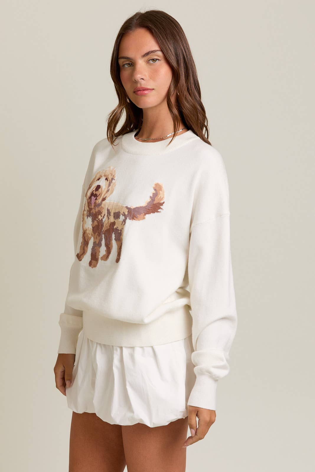 Golden Doodle Puppy Crew Neck Sweater - Juli's Wearable Art