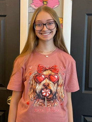Goldendoodle "XOXO Willow" Valentine's Tee - Juli's Wearable Art