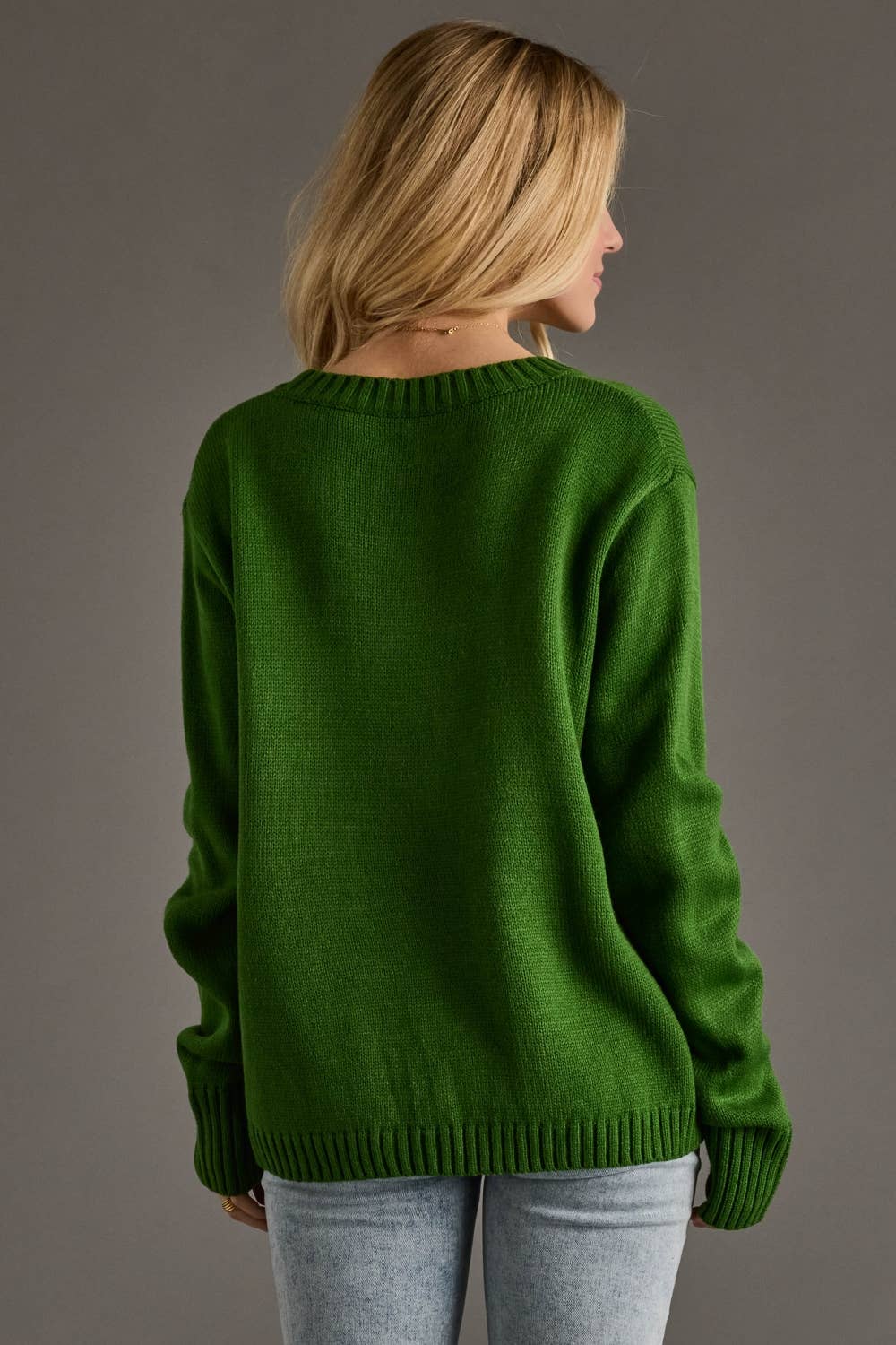 Green "Lucky Clover" Sweater - Juli's Wearable Art