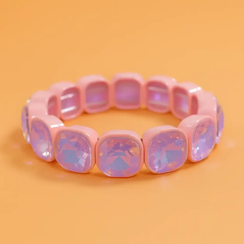 Griffin Enamel Stretch Bracelet | Pink + Purple - Juli's Wearable Art