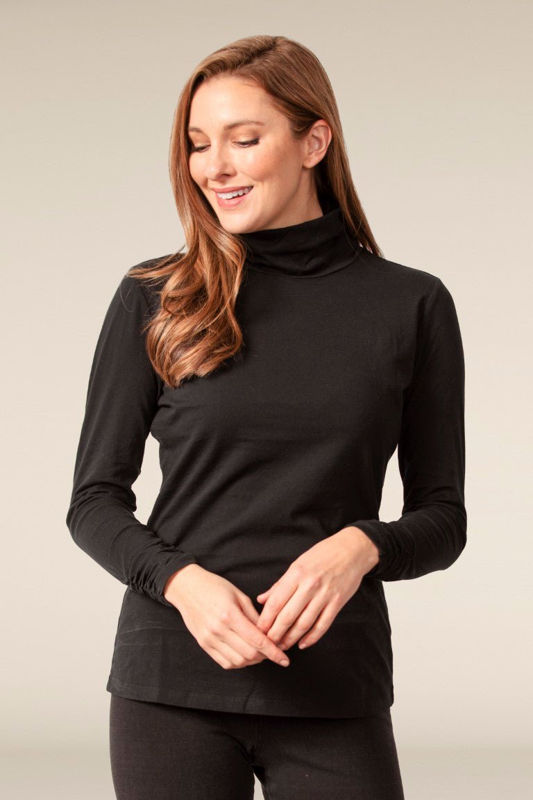 Habitat Black Ruched Turtleneck - Juli's Wearable Art