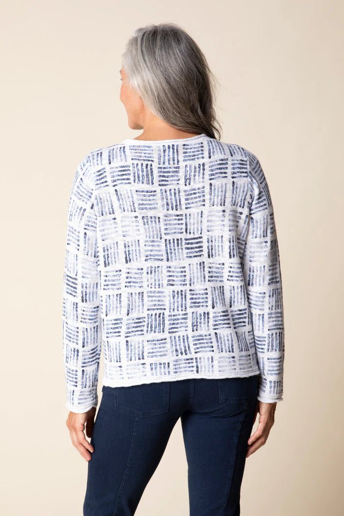 Habitat Block Print Summer Cardigan | White Multi - Juli's Wearable Art