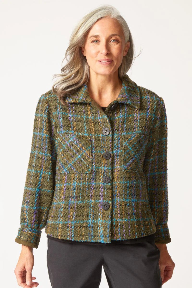 Habitat Confetti Plaid Shacket - Avocado - Juli's Wearable Art
