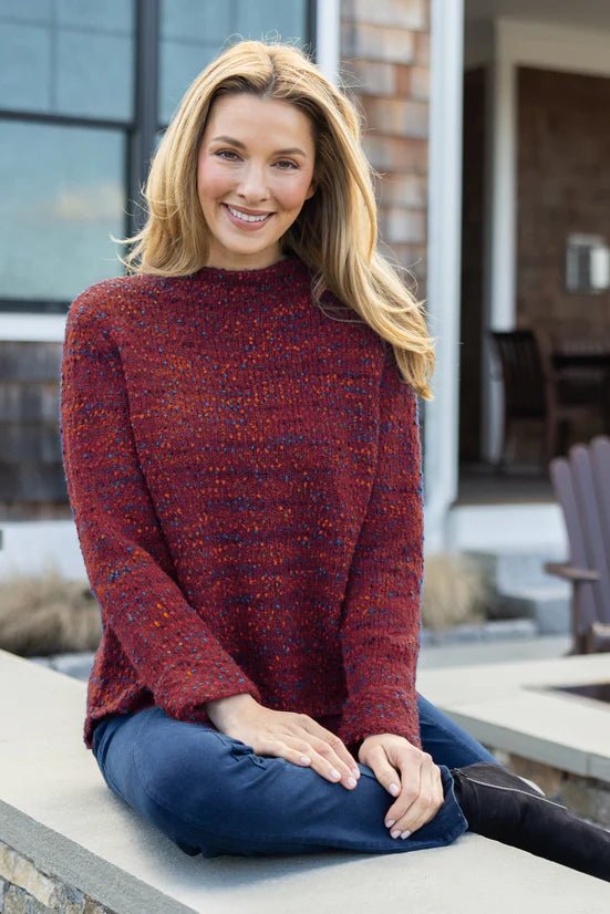 Habitat Confetti Pullover Sweater – Wine - Juli's Wearable Art