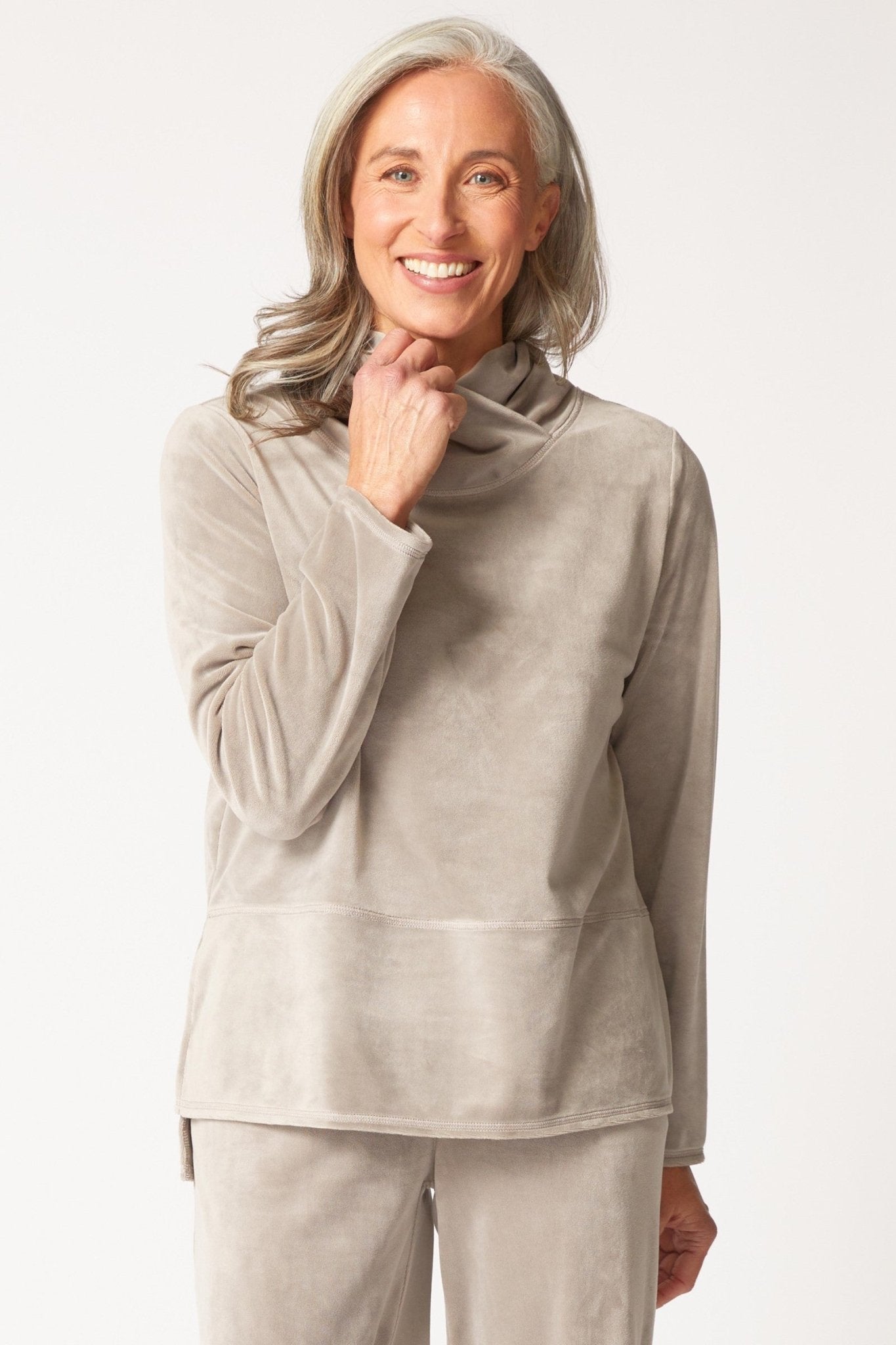 Habitat Cozy Velour Tranquil Top – Latte - Juli's Wearable Art
