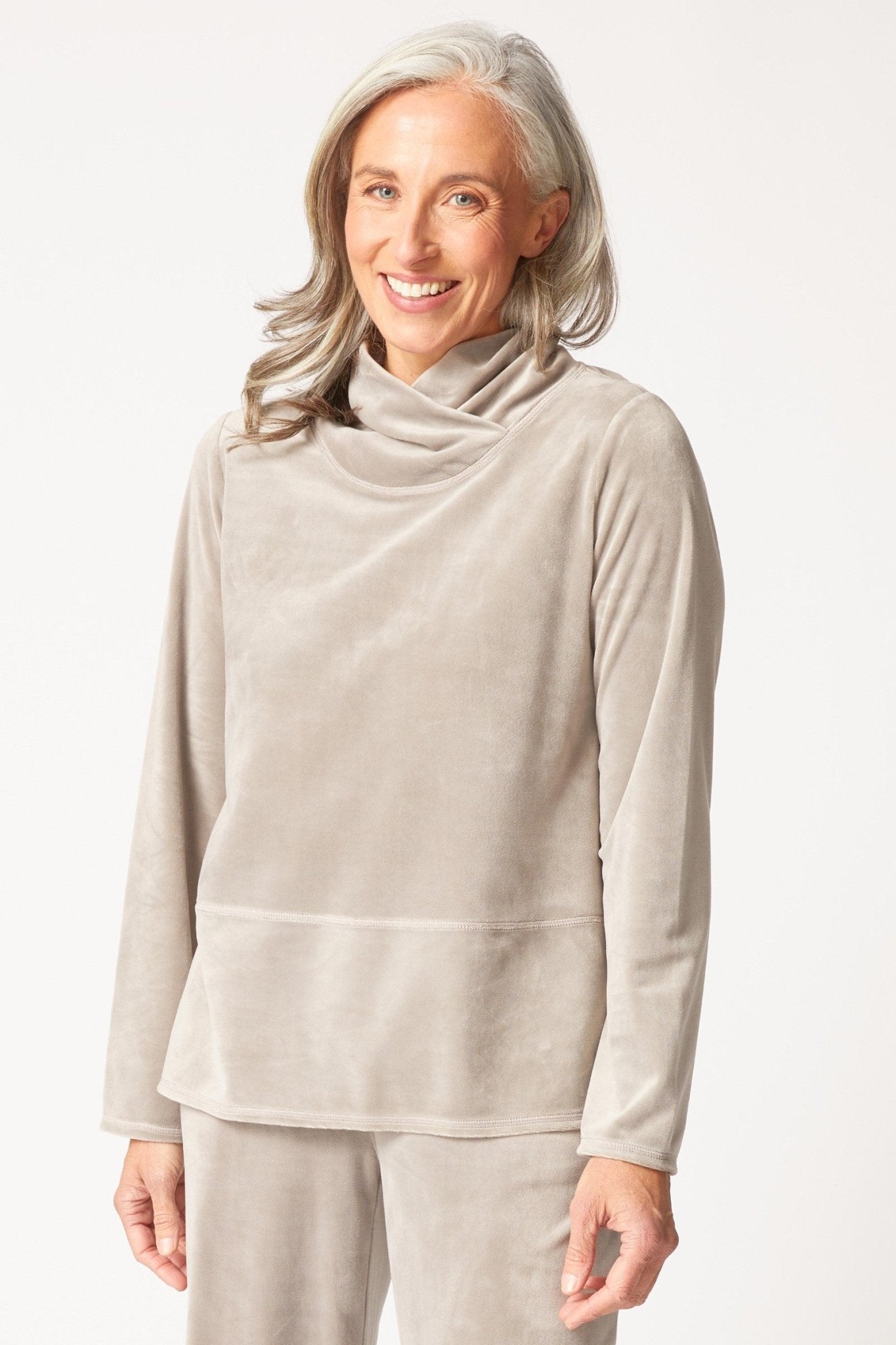 Habitat Cozy Velour Tranquil Top – Latte - Juli's Wearable Art