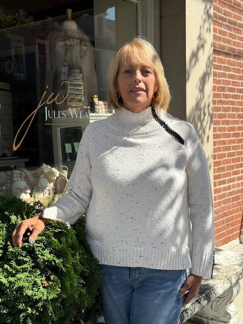 Habitat Harvest Tweed Zip Neck Sweater - Juli's Wearable Art