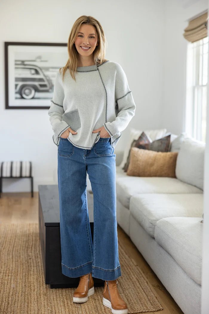 Habitat Opposites Attract Pullover – Winter White - Juli's Wearable Art