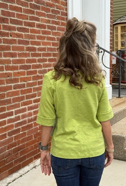 Habitat Peruvian Textured Cotton Split Collar Tee | Leaf - Juli's Wearable Art