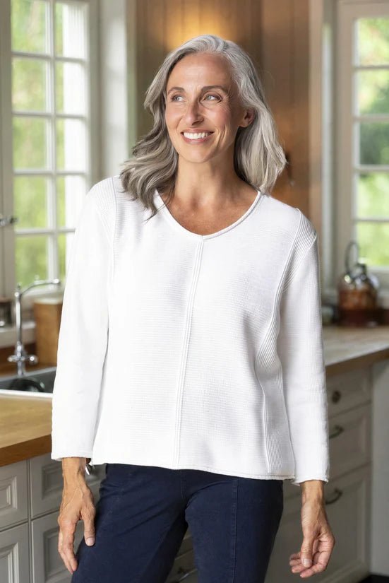 Habitat Seaside Pullover | White - Juli's Wearable Art