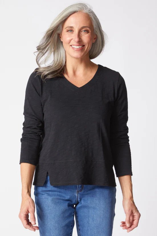 Habitat Side Slit Top | Black - Juli's Wearable Art