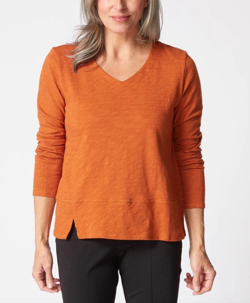 Habitat Soft Peruvian Cotton V - Neck Tee – Paprika - Juli's Wearable Art
