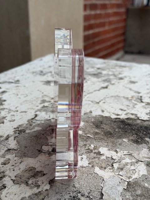 Hand painted Acrylic Art | Medium Butterfly | Pink + Orange - Juli's Wearable Art