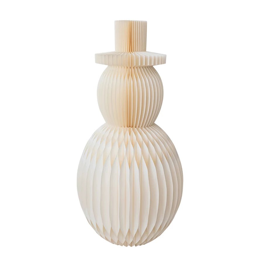 Handmade Recycled Paper Folding Honeycomb Snowman - Juli's Wearable Art