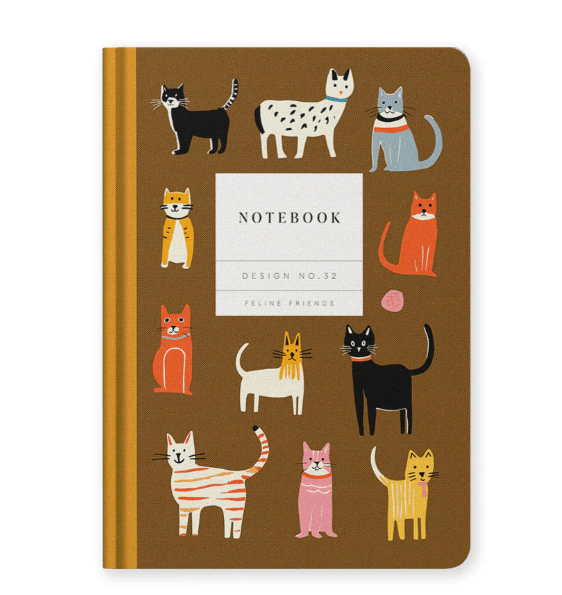 Hardback Notebook | Design No.32 Feline Friends - Juli's Wearable Art