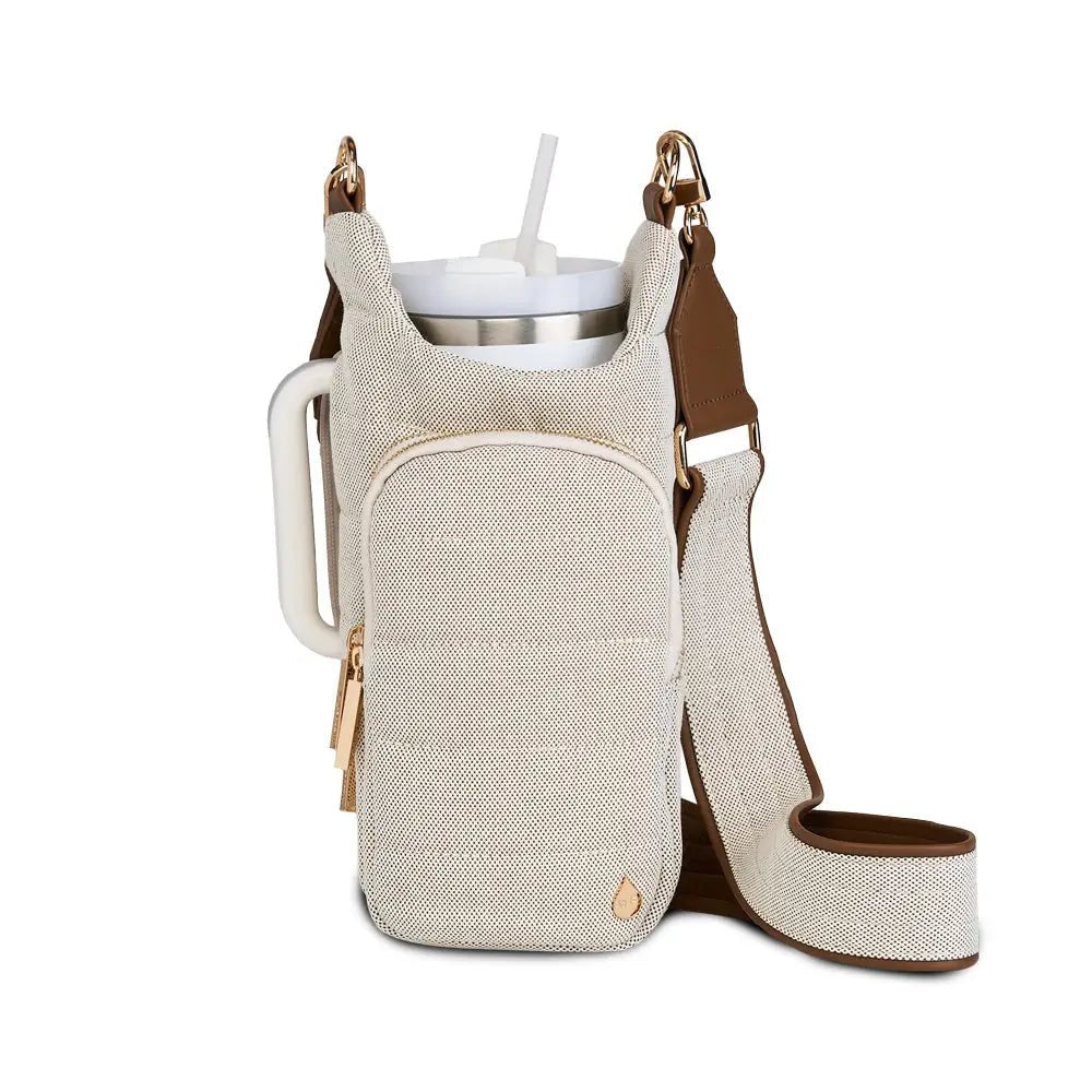 Hydrobag® Handle Dark Oatmeal Canvas with Canvas Vegan Leather - Juli's Wearable Art