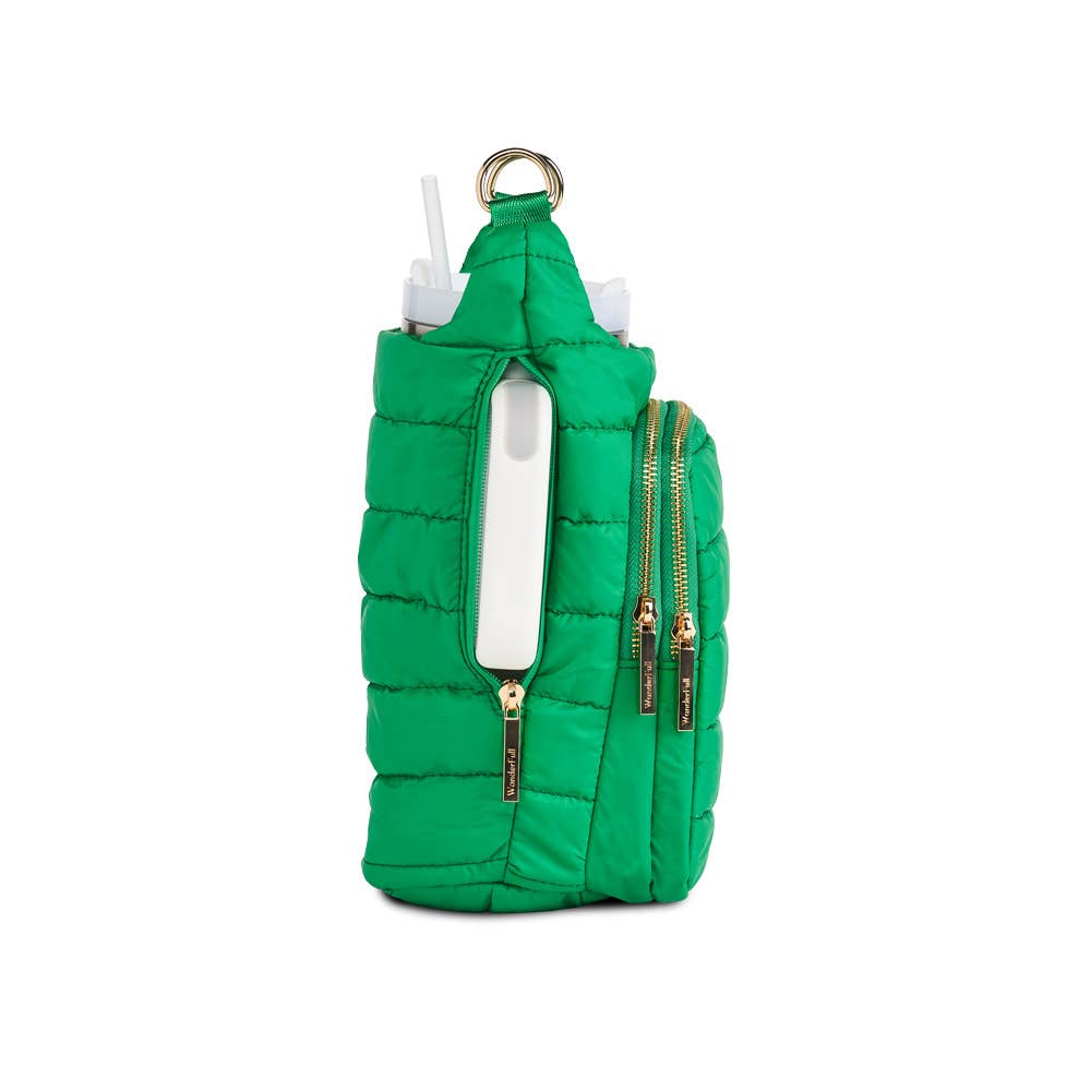 HydroBag® HANDLE™ - Kelly Green with Pink and Green Striped Strap - Juli's Wearable Art