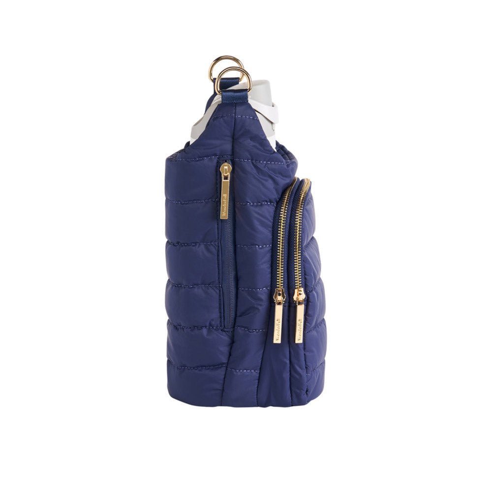 HydroBag® HANDLE™ – Navy Matte with Solid Vegan Leather Strap - Juli's Wearable Art