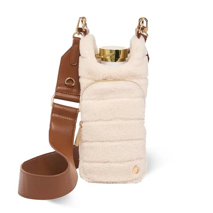 Ivory Sherpa Hydrobag® with Vegan Leather Strap - Juli's Wearable Art